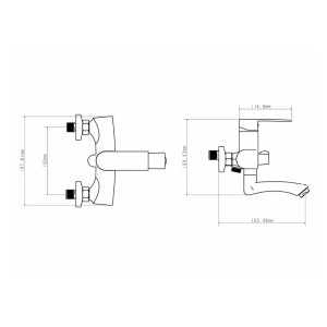Смеситель для ванны Econoce EC0271WT серия 270 D35-A белый