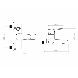 Смеситель для ванны Econoce EC0281WT серия 280 D35-A белый