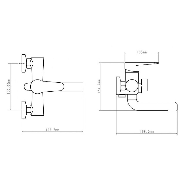 Смеситель для ванны Econoce EC0202 серия 200 D35-C