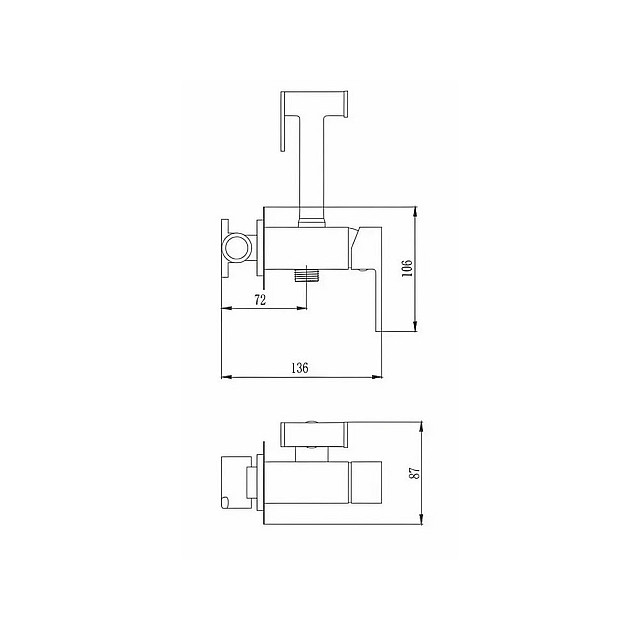Смеситель для биде AV Engineering Seta AVSET02WT D25-A
