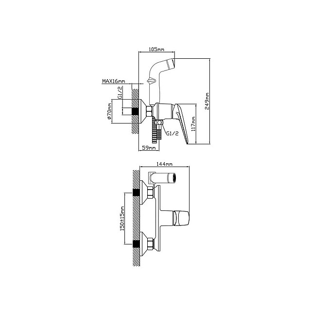 Смеситель для биде AV Engineering Pos AVPOS2-A174-120 D35