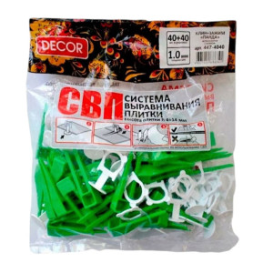 СВП Decor 447-4040 Зажим Панда 40 шт + Клин 40 шт 1 мм
