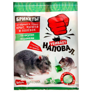 Тесто-брикеты Агродезсфера Наповал от крыс и мышей со вкусом карамели 200 г