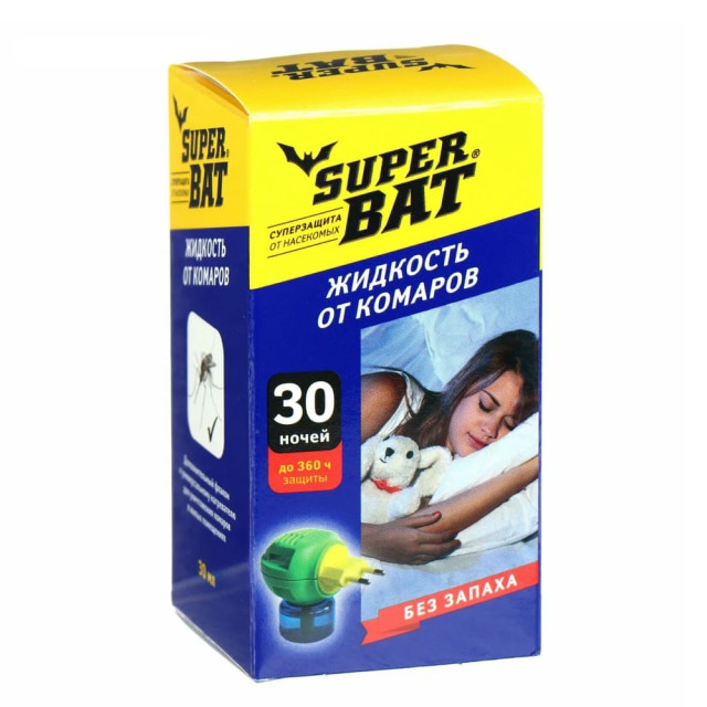 Жидкость Super Bat  от комаров дополнительный флакон  30 ночей