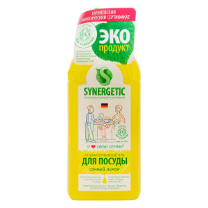 Средство для мытья посуды Synergetic антибактериальное с ароматом лимона 500 мл
