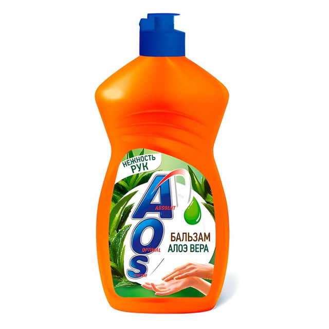 Средство для мытья посуды AOS Алоэ Вера жидкое бальзам 450 г