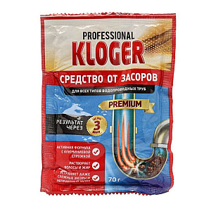 Средство Kloger Proff для устранения засоров гранулы 70 г