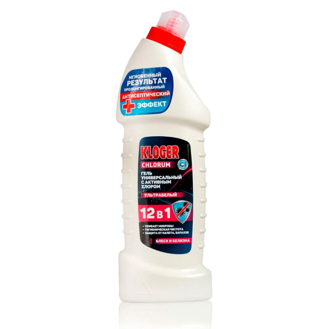 Средство для сантехники Kloger Chlorum 12в1 гель Лайм 0.75 л