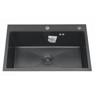 Мойка кухонная Diadonna S7050-1 чёрная 700*500*200 мм
