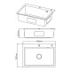 Мойка кухонная Diadonna S7050-1 чёрная 700*500*200 мм