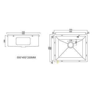 Мойка Astra Satin Decor 550*450 мм с коландером