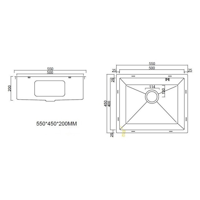 Мойка Astra Satin Decor 550*450 мм с коландером