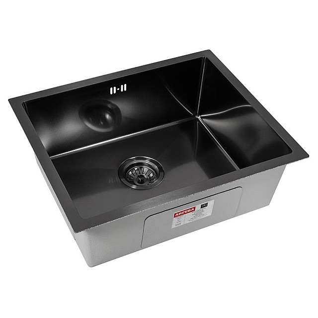 Мойка Astra Black Decor 550*450 мм с коландером