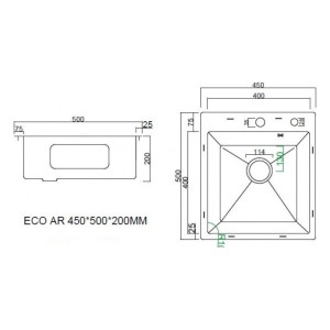 Мойка Astra Satin Decor 450*500 мм с коландером и дозатором