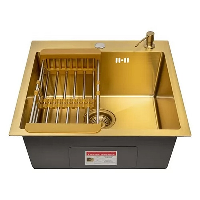 Мойка Astra Gold Decor 500*500 мм с коландером и дозатором