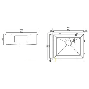 Мойка Astra Satin Decor 550*500 мм с коландером и дозатором