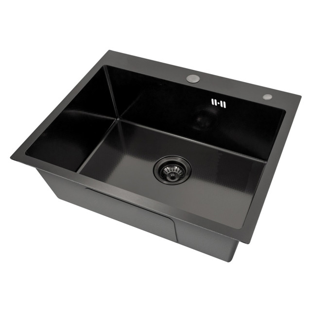 Мойка Astra Black Decor 600*500 мм с коландером и дозатором