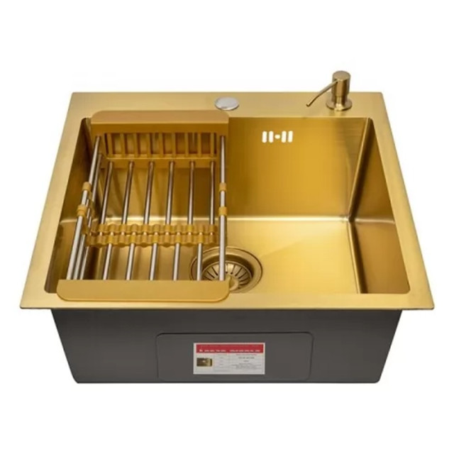 Мойка Astra Gold Decor 600*500 мм с коландером и дозатором