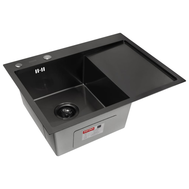 Мойка кухонная Arfeкa Eco ar L Black pvd nano 650*500 мм
