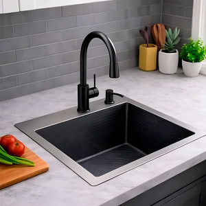 Мойка кухонная нержавеющая Comfort Factor 6050BD-114 Декор Графит
