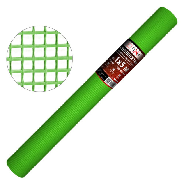 Стеклосетка штукатурная Fixar ССШ-160 FIX-0003 5*5 мм 1*5 м ультразеленая