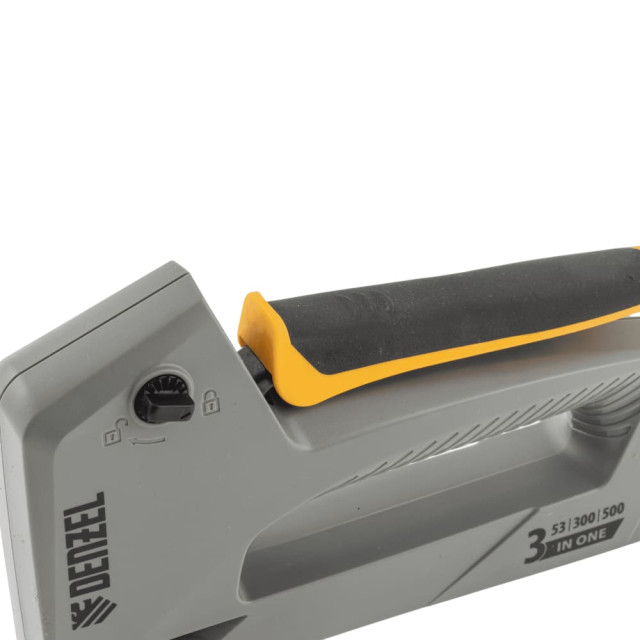 Степлер мебельный Denzel 40213 пласт.корпус тип 53, 6-14мм,тип 300,15мм,тип 500,15 мм