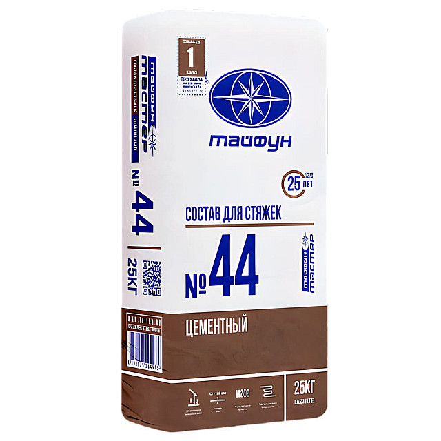Состав для стяжек Тайфун Мастер №44 цементный 25 кг