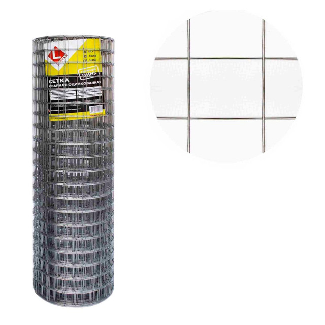 Сетка сварная Lihtar 50*50*1.6 мм оцинкованная 1 м