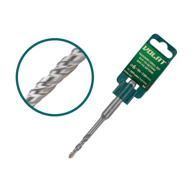 Бур-сверло Волат 82106-110 6*50*110 мм SDS-plus S4