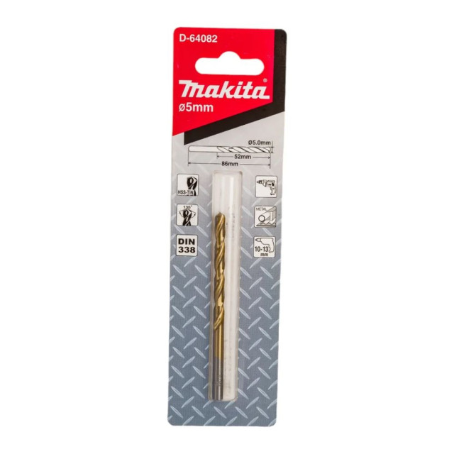 Сверло по металлу Makita D-64082 HSS-TiN Economy 5.0*52*86 мм