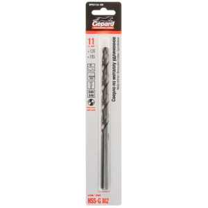 Сверло по металлу Gepard GP03110-195 HSS-G удлиненное 11.0*128*195 мм