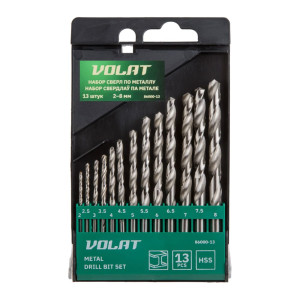 Набор сверл Волат HSS 86000-13 по металлу 2-8 мм 13 шт