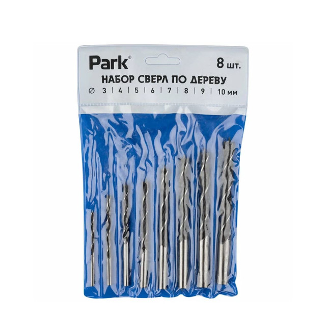 Набор сверл по дереву Park 107350 8 шт 3-10 мм