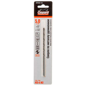 Сверло по металлу Gepard GP0350-132 HSS-G удлиненное 5.0*87*132 мм