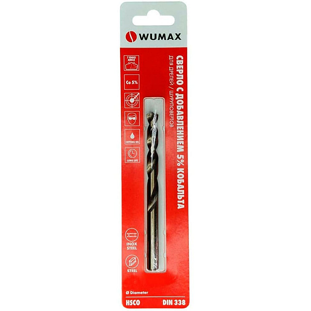 Сверло по металлу Wumax 0626180 HSCO DIN338 8.0 мм