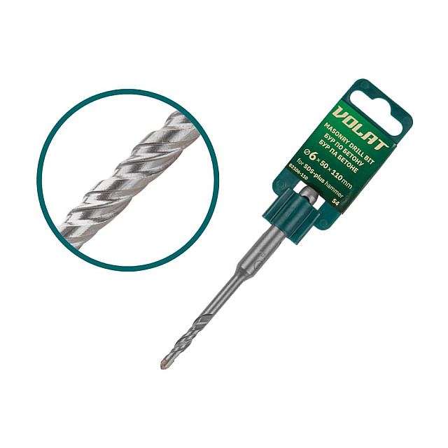 Бур-сверло 6х50х110мм SDS-plus S4 Волат