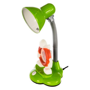 Светильник настольный Camelion KD-388 C05 E27 с часами зеленый