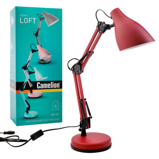 Светильник настольный Camelion KD-331 C04 Е27 красный