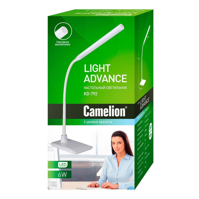 Светильник настольный Camelion KD-792 C01 LED сенсорное включение белый