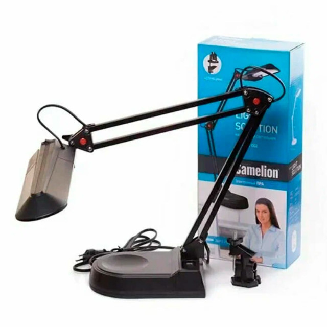Светильник настольный Camelion KD-017А C02 база+струбцина черный