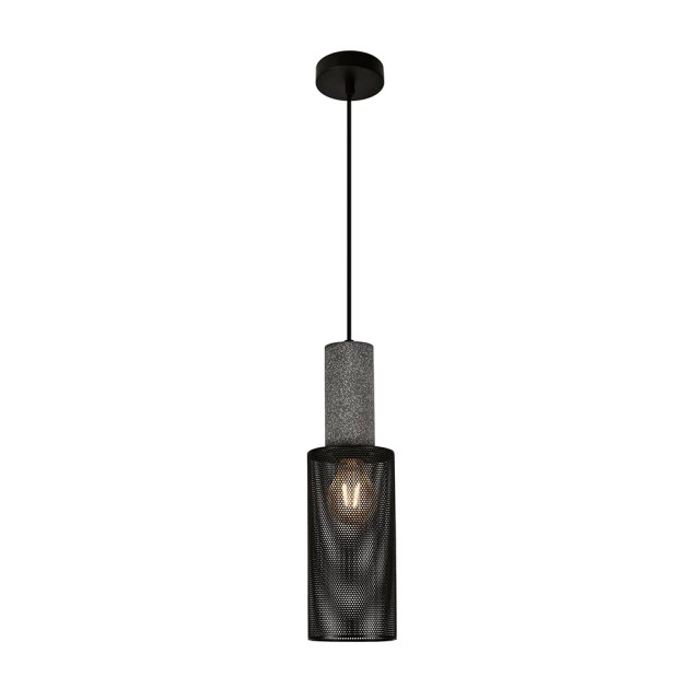 Светильник подвесной TruEnergy Stone Loft 21405 цилиндрический под лампу E27 100*340 мм с метталической сеткой