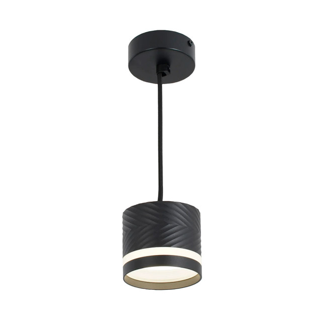 Светильник подвесной TruEnergy TruEnergy 21014 граненый с матовым кольцом под лампу с цоколем GX53 82*70 мм черный