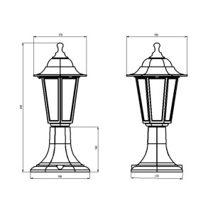 Светильник Элект НТУ 04-60-001 У1 Оскар садово-парковый четырехгранник стойка ромб рельеф белый