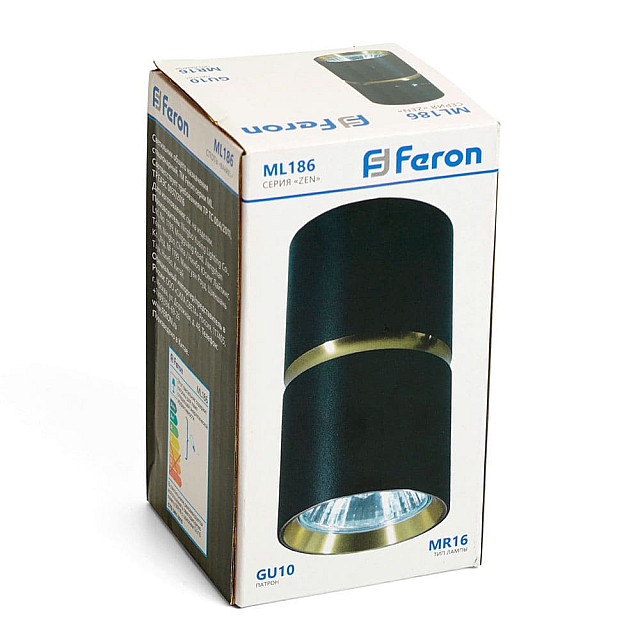 Светильник потолочный Feron ML186 Barrel Zen 48639 MR16 35W 230V GU10 черный золото