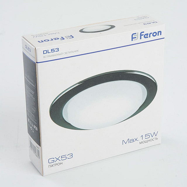 Светильник встраиваемый Feron DL53 28947 20W 230V GX53 черный хром без лампы