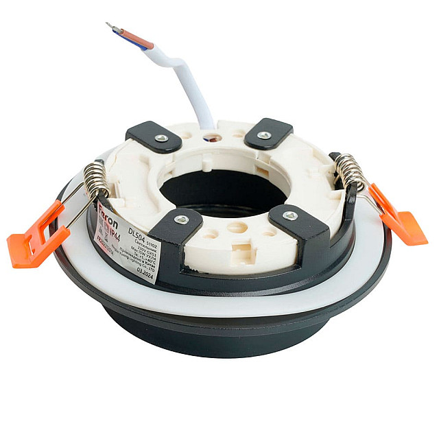 Светильник встраиваемый Feron DL504 51102 15W 230V GX53 IP44 черный круг без лампы