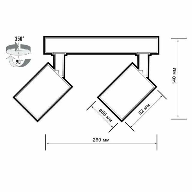 Светильник накладной Jazzway PDL-R 2*GU10 WH