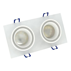 Светильник встраиваемый TruEnergy Simple 21241 двойной под лампы 2*GU10 прямоугольный белый