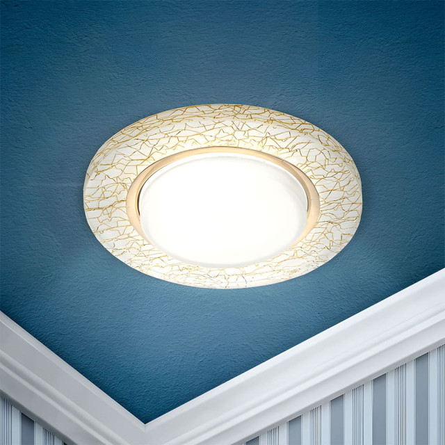 Светильник точечный Эра DK80 Б0019576 WH/GD 220V/13W GX53 белый/золото