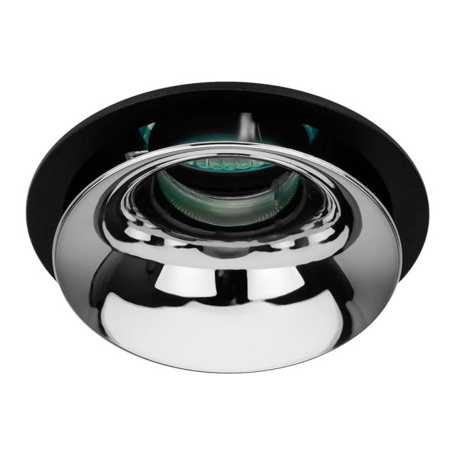 Светильник встраиваемый Эра KL103 Б0056355 BK/CH MR16 GU5.3 черный хром
